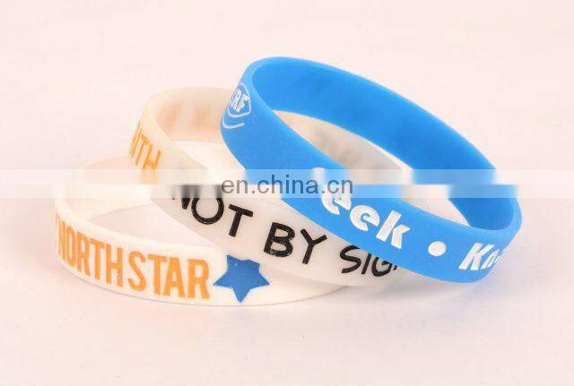 2014 Hot Sale Silicone Ribbon Personal Blue Free Sample Bracelet