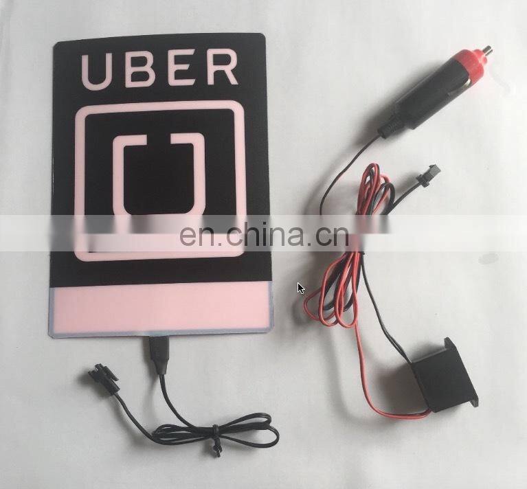 2017 new EL Backlight panel, uber light panel car sticker with 12V inverter for cigarette port