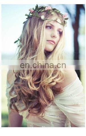 2014 Latest Fashion&Elegant Artificial Flower Head band Jewelry ,Romantic wedding/Bridal Head Wreath,New Design for Girls