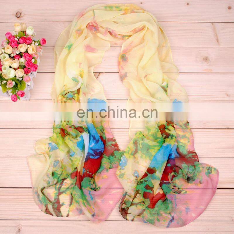 wholesale china mixed color silk scarf chiffon georgette scarves