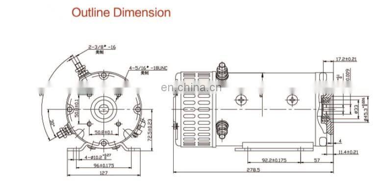 DC motor 24V 4000W Hydraulic power unit Container end cap system