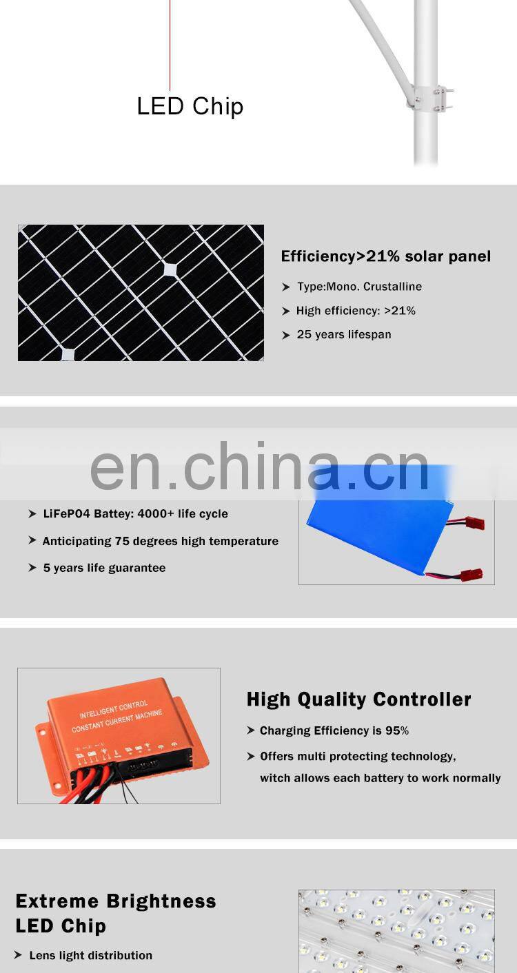 China solar factory 150 watts solar street light sensor solar street light battery lithium auto solar street lighting