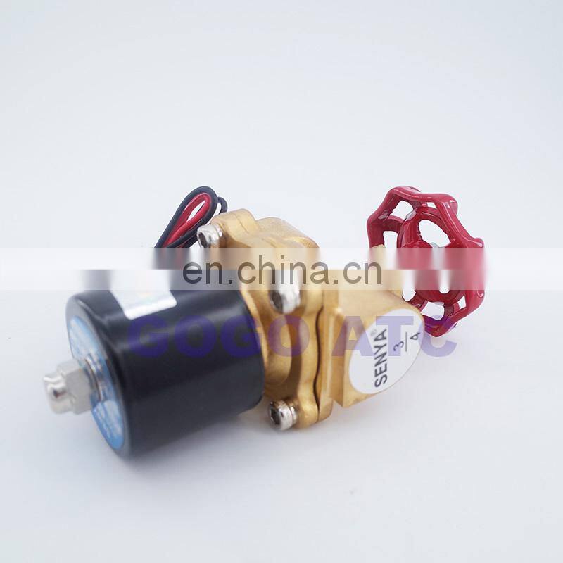2 way Air gas water copper solenoid valve with Manual emergency switch G1/2 3/4" inch Normally close full brass coil valve wire