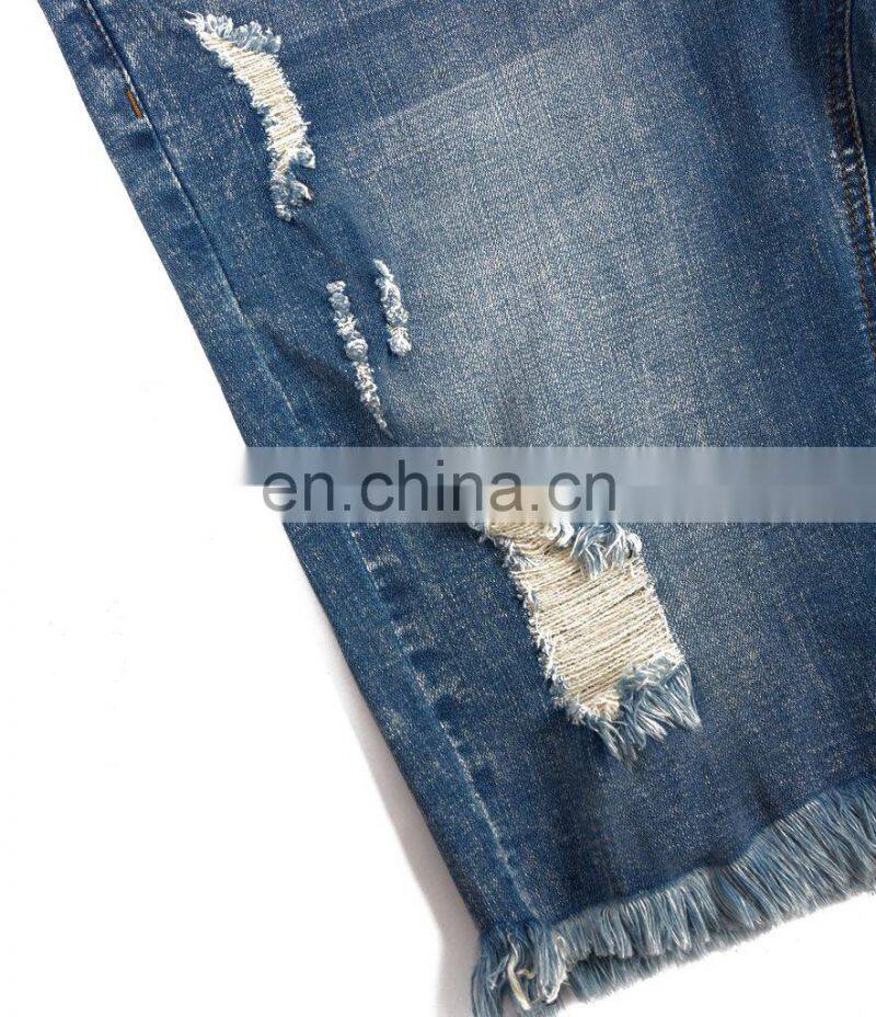 DiZNEW Manufacturers Wholesale Ripped Straight Half Pants Shorts Jeans Men