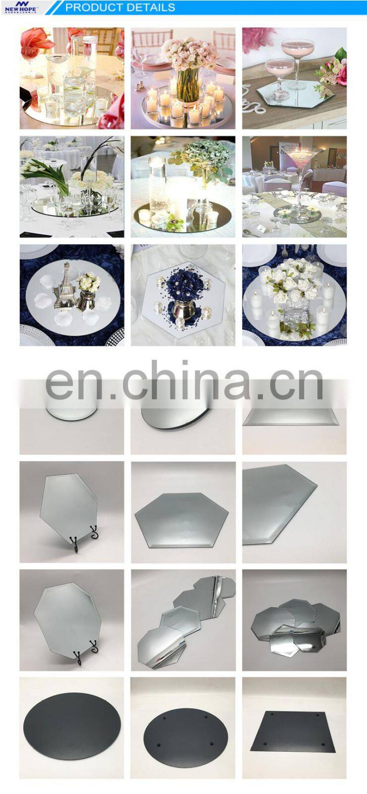 2019 Rectangular mirror centerpiece candle tray wedding decoration wholesale