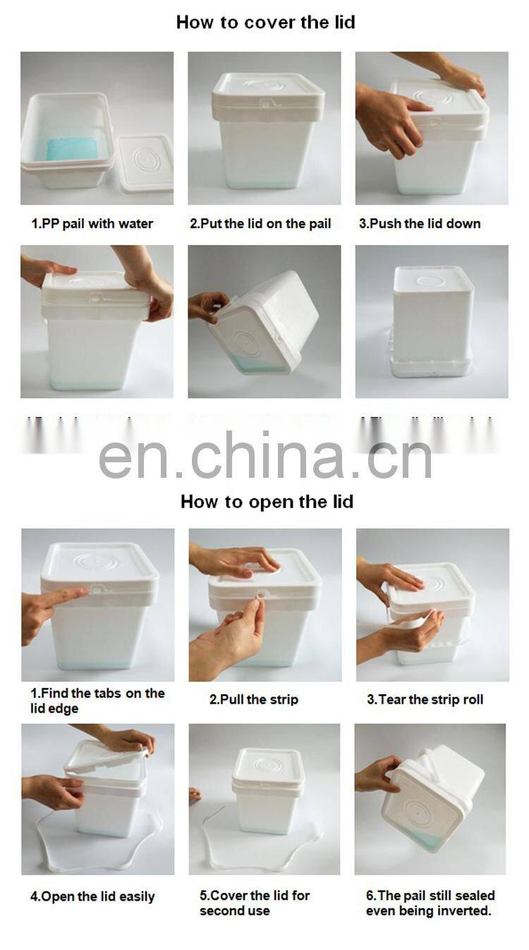 HOT 20L square new PP/HDPE Washing Powder used plastic buckets