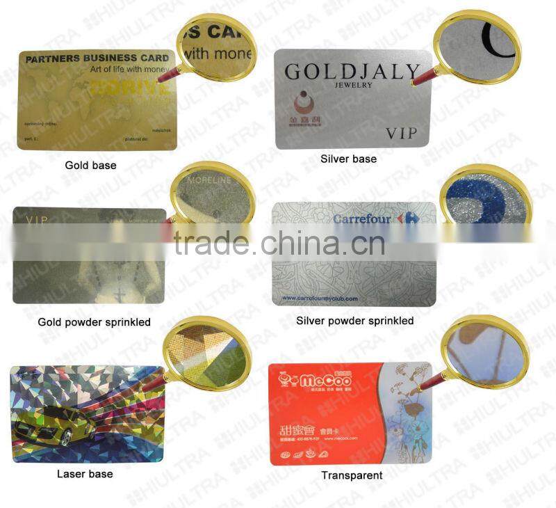 Waterproof pvc printing cards with foil silver/gold