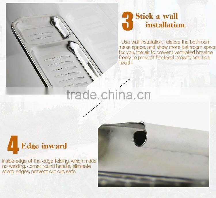 WESDA bathtub soap dish silver square stainless steel soap two dish bathroom sets metal soap holder/Soap Dish/Soap Basket