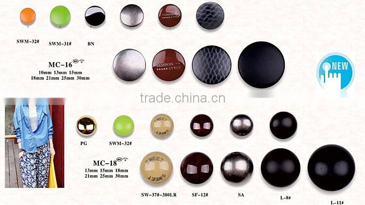 alloy metal shank button with printed design for men's clothing