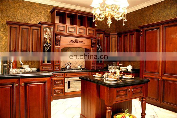 North American Customized Kitchen Pantry Furniture Classic Cherry Wood Kitchen Cabinets
