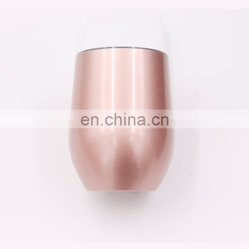 Hangzhou Watersy Colorful Outdoor Egg Shaped Powder Coating 12oz vacuum insulated stainless steel water bottle tumbler with lid