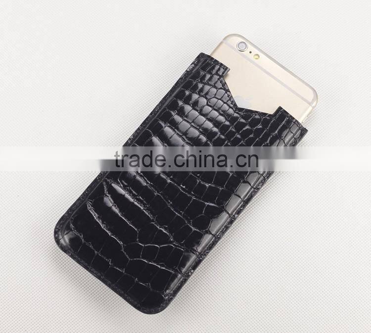 luxury crocodile leather mobile phone pouch cell phone case phone holder bag for iphone