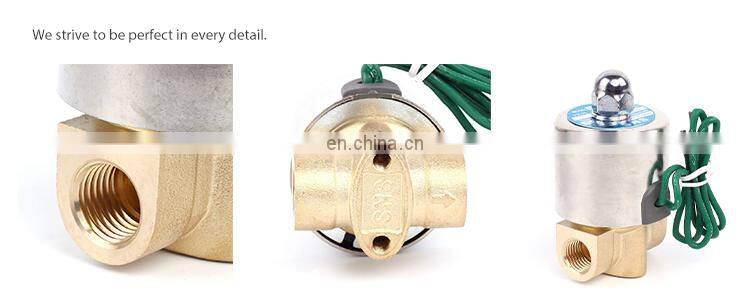 SNS 2WG025-08/DC12V 1/4" BSP High Temperature Brass Electric Solenoid Valve Normally Closed Water, Air, Diesel