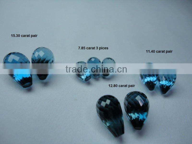 Checker board London blue topaz