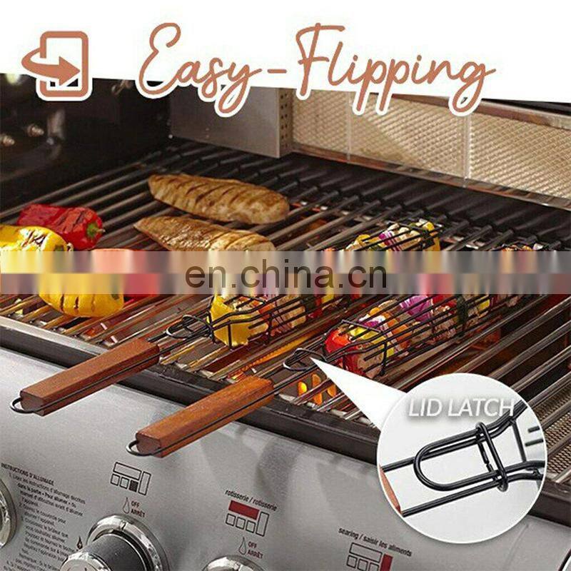 Portable Stainless Steel BBQ Tool Set Grilling Baskets for Fish Chicken and Onion