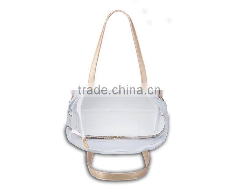Ladies Transparent Handbag/pvc Tote Bag/pvc Waterproof Bag