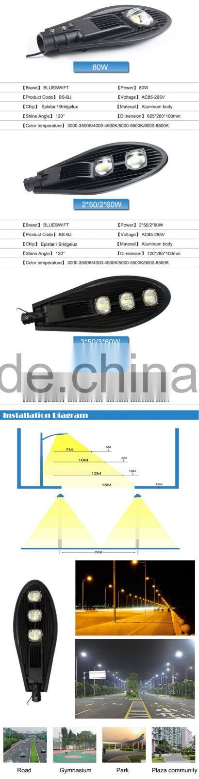Ip65 Components 90 Watt 60w Cob Led Street Light Manufacturers