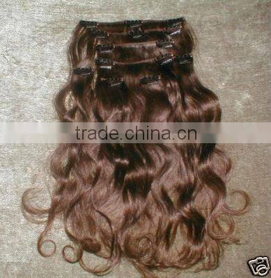 20 inch body wave human hair clip in hair extension for african american