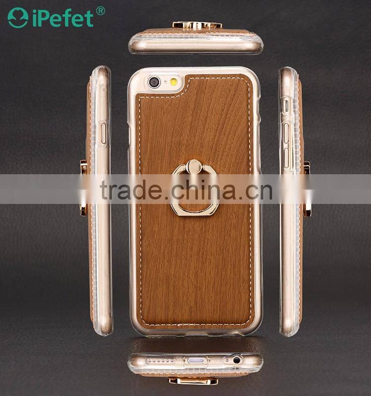 Finger Ring Holder TPU Phone Case For iPhone 6s, For iPhone 6 TPU+Leather Case with Ring Stand