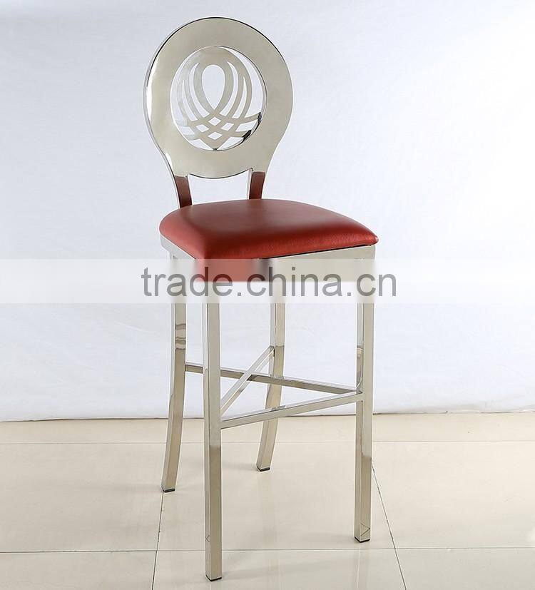 round back high chair with red soft seat