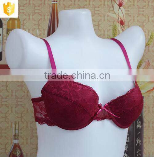 red sexy full lace bra,3/4 push-up women bra,ladies bra