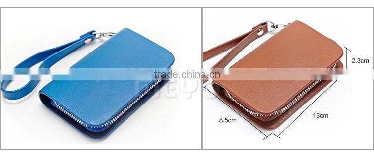 Wholesale money pocket leather key pouch for lady shopping