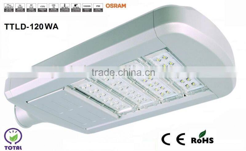 Hangzhou factory, UL,CE,ROHS certificate, MODULAR 120w led street lighting,BY OSRAM
