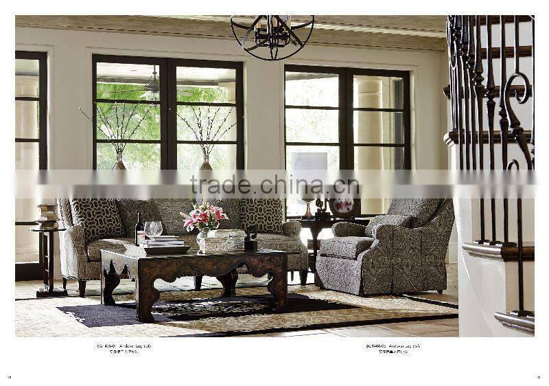 Modern American country style living set sectional skirted fabric sofa ottoman