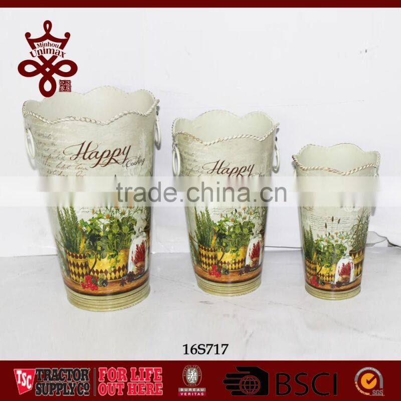 Metal bucket manufacturer supply good quality lavender metal trash bin