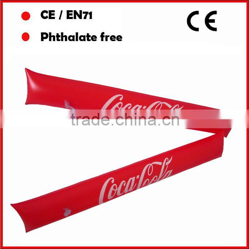 custom printing orange color inflatable bang bang sticks cheering sticks for promotion