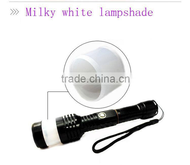 JF Hot sale 5W rechargeable aluminium led zoom bicycle flashlight,most powerful zoom led work light with lampshade