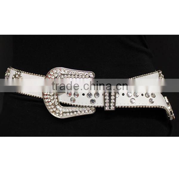 Shiny Crystal Leather Fashion Belt