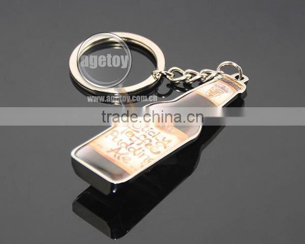 Promotional Customized Metal Beer Bottle Shape Opener Keychain