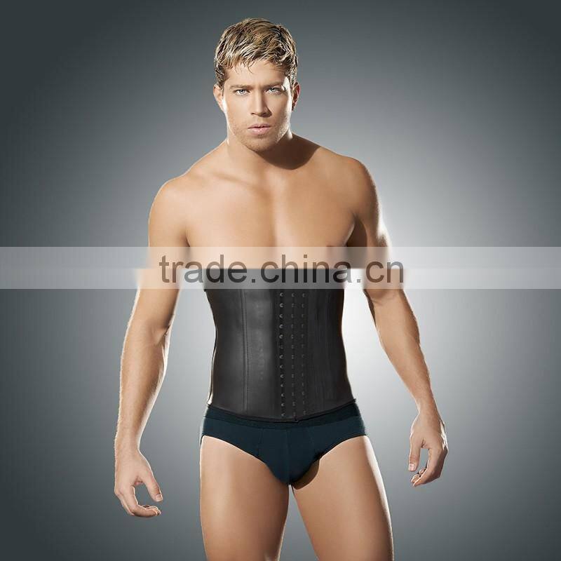 Plus Size Mens latex Vest Latex Waist Trainer Shaper Corset For Men
