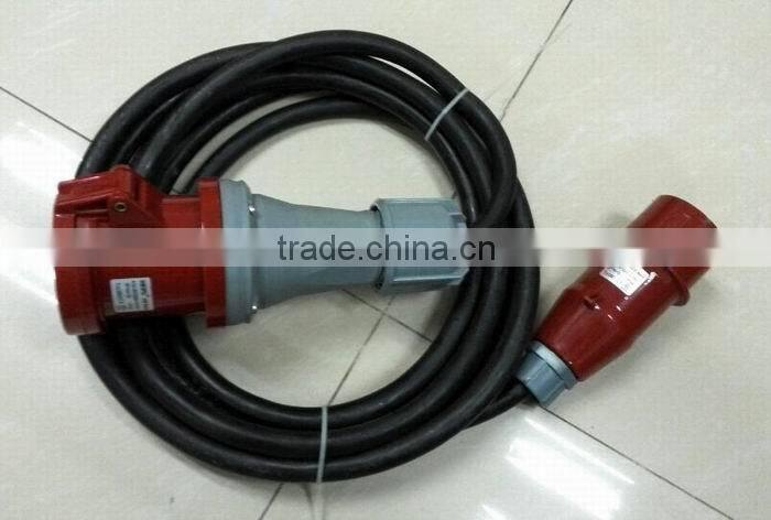 soft rubber power junction cable with 32A 5pin plugs