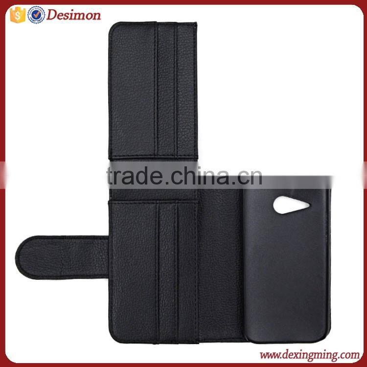 China manufacturer Magnet book style wallet leather case for HTC One M8 mini
