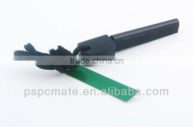 Black Flint Fire Starter with Rope for Outdoor Survival