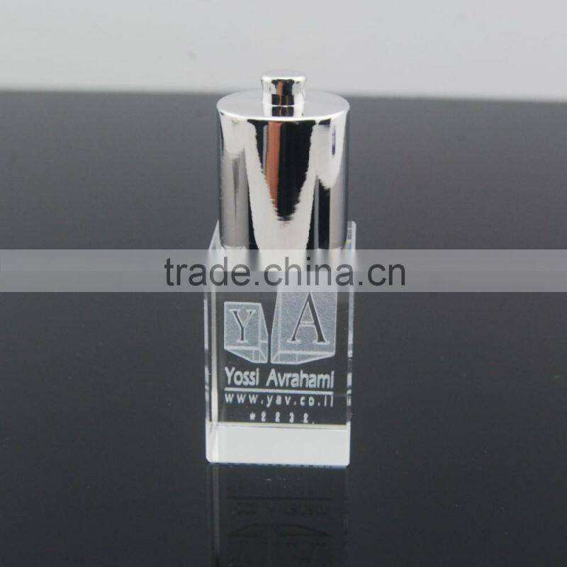 3D Laser Engraved Logo Usb Flash Drive Usb 2.0 Flash Drive Memory Stick Crystal Pen Drive