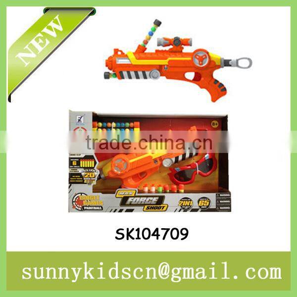 colorful soft bullet gun paintball gun with glasses