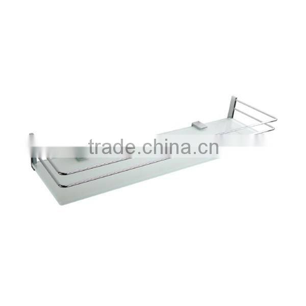 China Supplier Brass Heavy Duty Toilet Accessories Bathroom Shelf bathroom glass shelf 6B0162