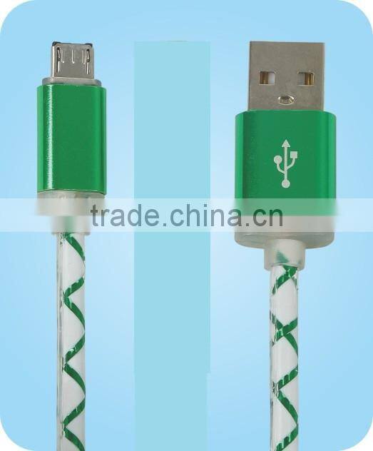 Colored Micro USB cable with Led light manufacturer