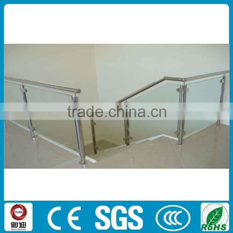 Decorative indoor staircase tempered glass railing designs supplier