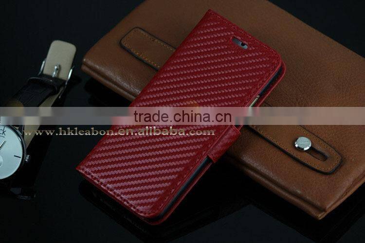 carbon fiber Leather Case Cover for iPhone 6 Plus, Magnetic Flip Cover PU Wallet Leather Case for iPhone 6