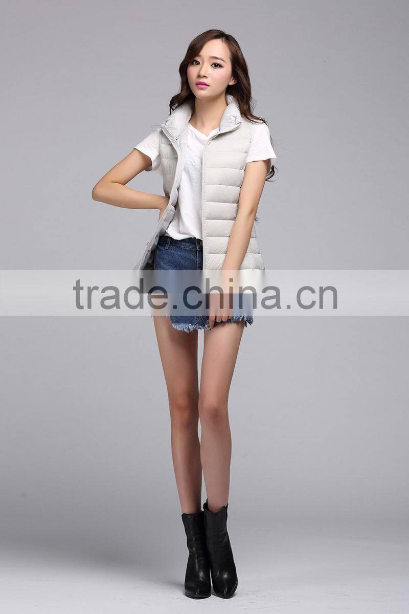 Popular design women's waistcoat with stand collar