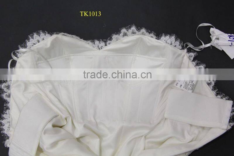 Factory real sample! 2016 new elegant mermaid sweetheart full skirt long train lace wedding dress