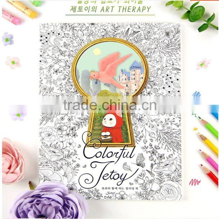 Fashion wholesale secret garden series jetoy cat coloring books for adult