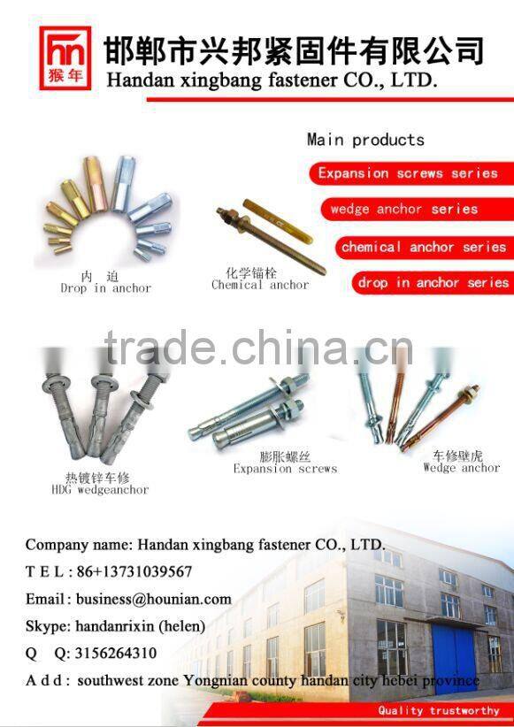 ANSI wedge anchor manufacturer with yellow zinc made in hebei handan