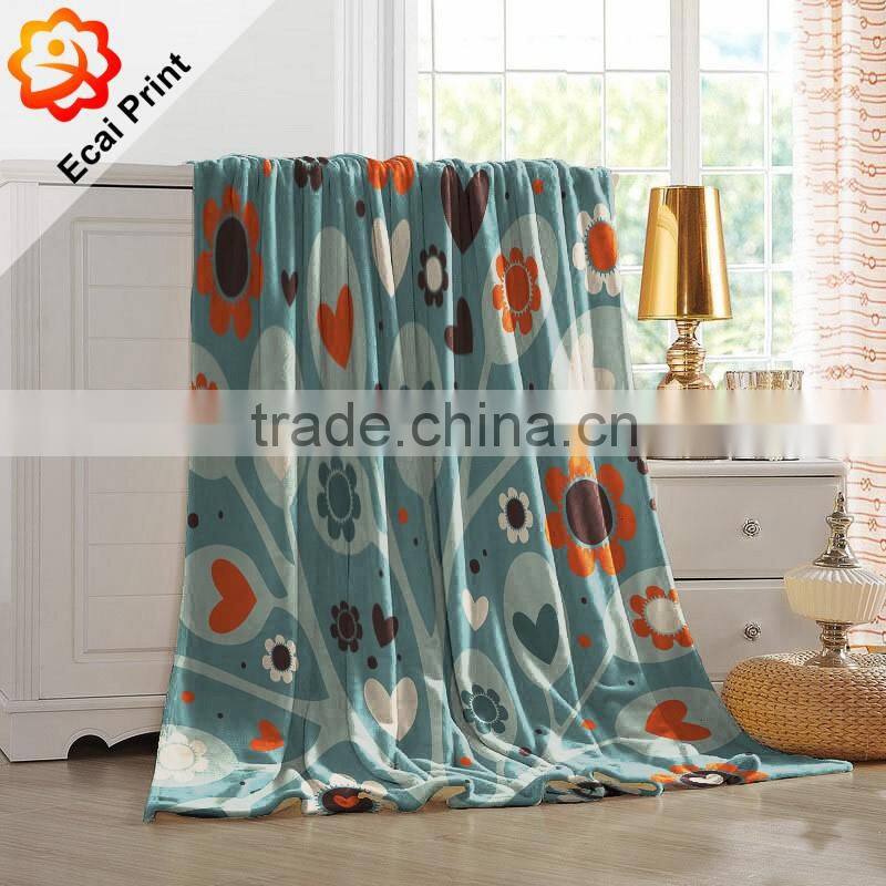 2016 special comfortable digital printing heat transfer fleece blanket