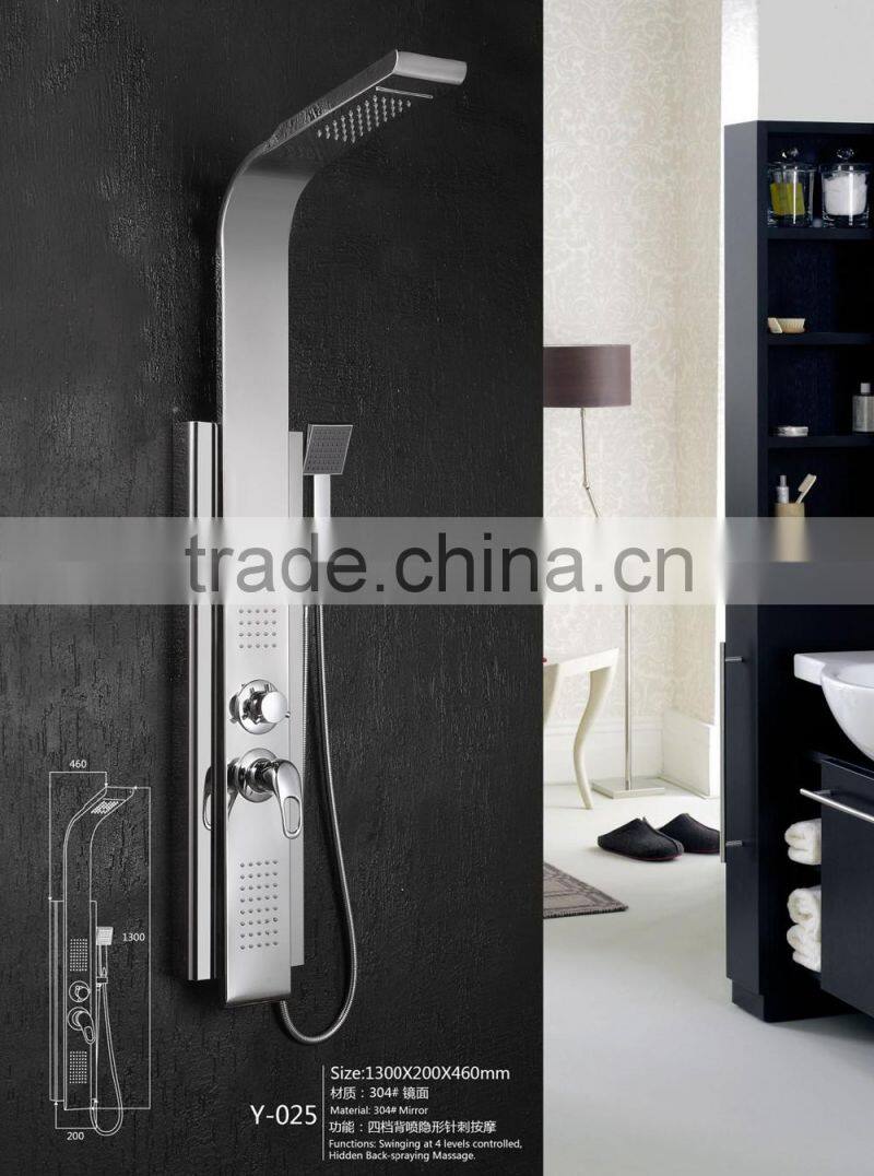 sanitary ware mirror finished 304 stainless steel set column shower panel Y-025