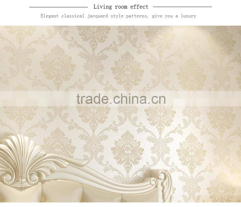 polyester non-woven compound jacquard wallpaper for roof decoration wallpaper with the image of the city wall non woven wallpape